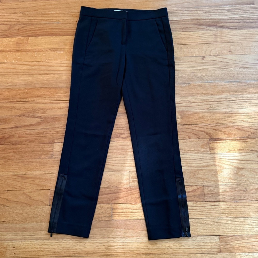 Tibi slim black leg zipper size 0
